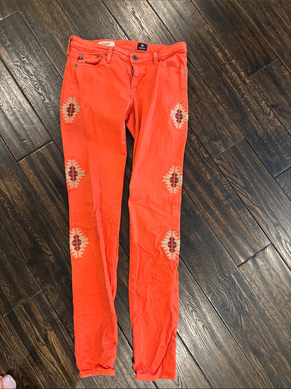 aG The Leggings Skinny Aztec Orange Stretch Pants